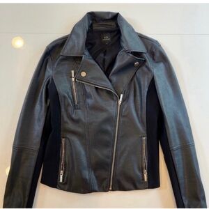 Authentic Armani Exchange Black genuine Leather Jacket size medium like new!